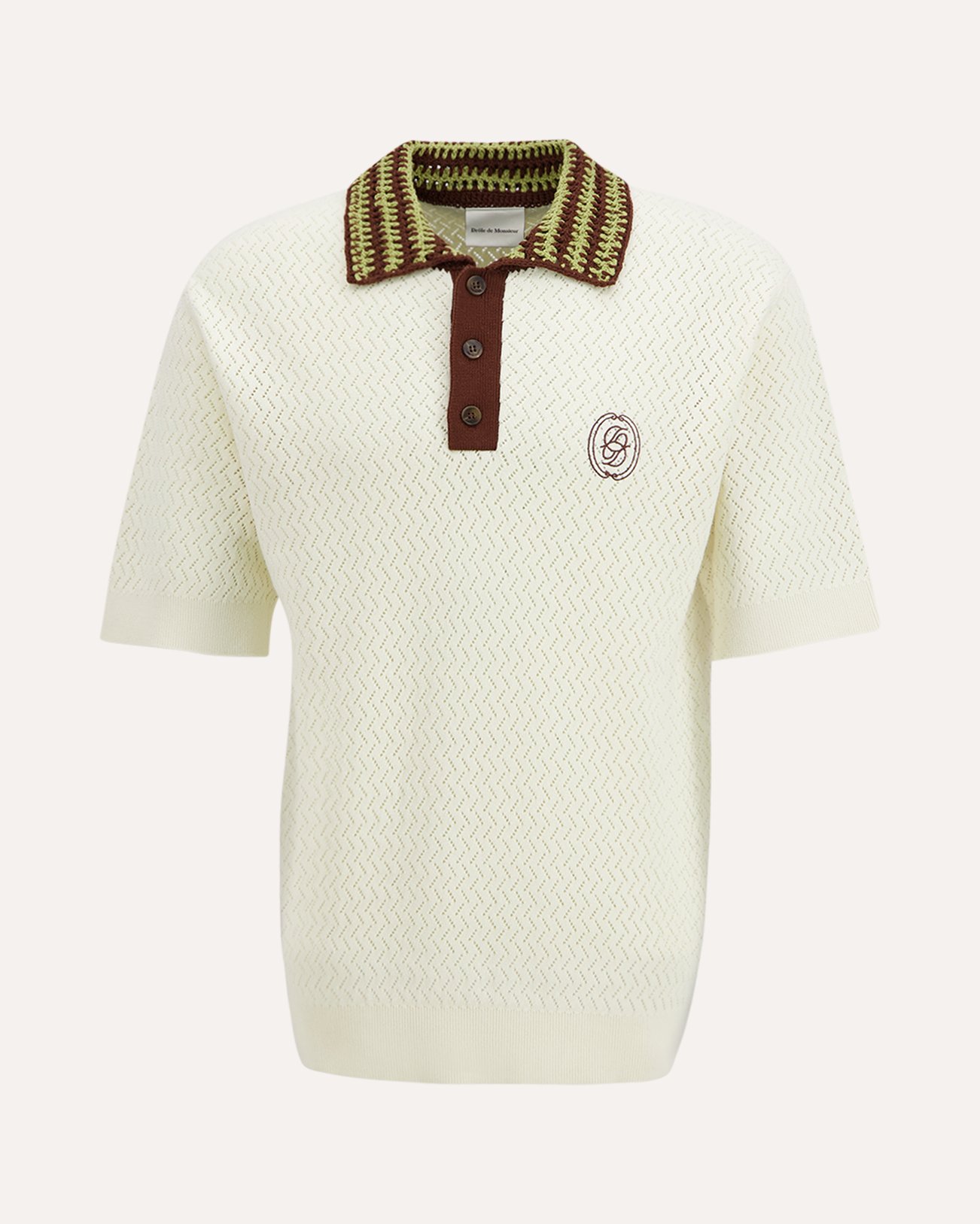 Drole de Monsieur Polo Maille Ajouré D Miroir CREME 1