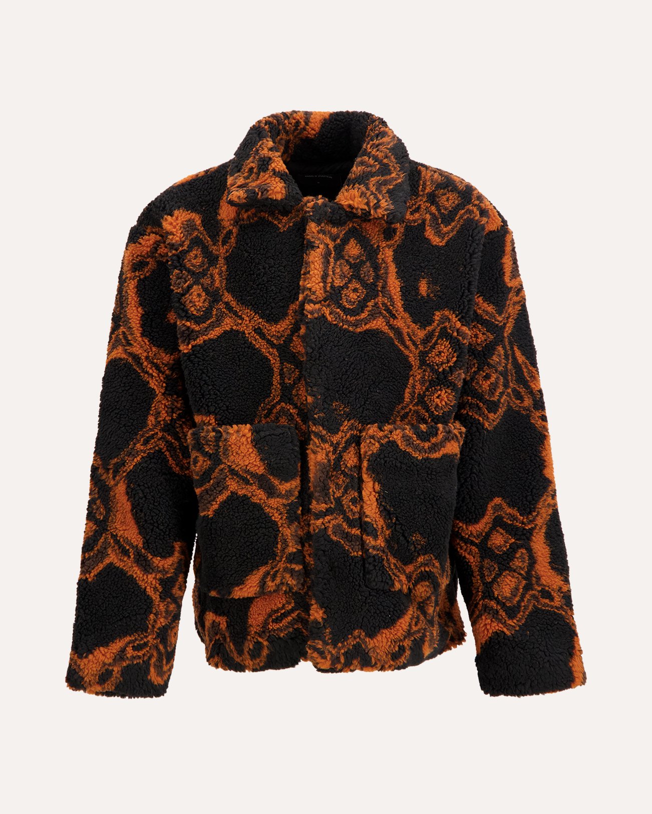 Daily Paper Burned Shield Fur Jacket ZWART 1