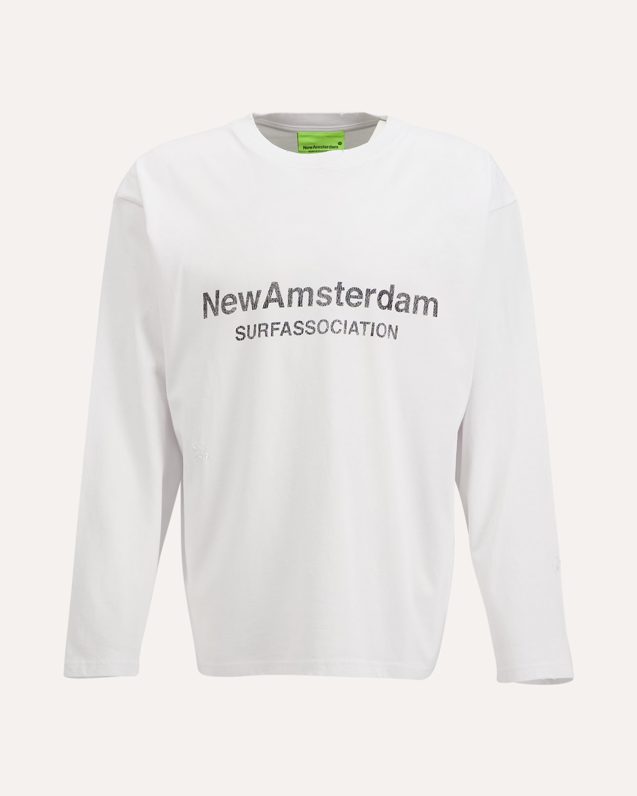 New Amsterdam Surf Association Worked Logo Longsleeve WIT 1