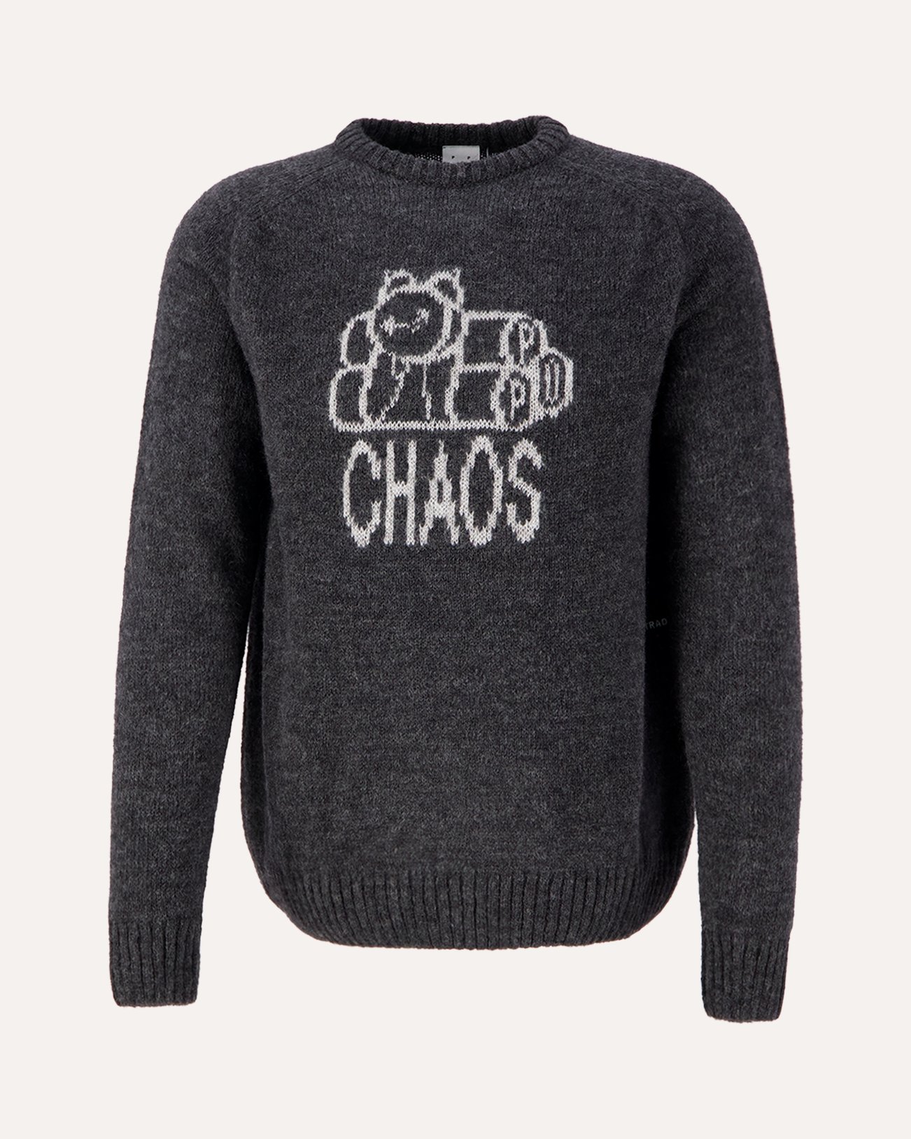 POP Trading Company Knitted Chaos Crewneck GRIJS 1