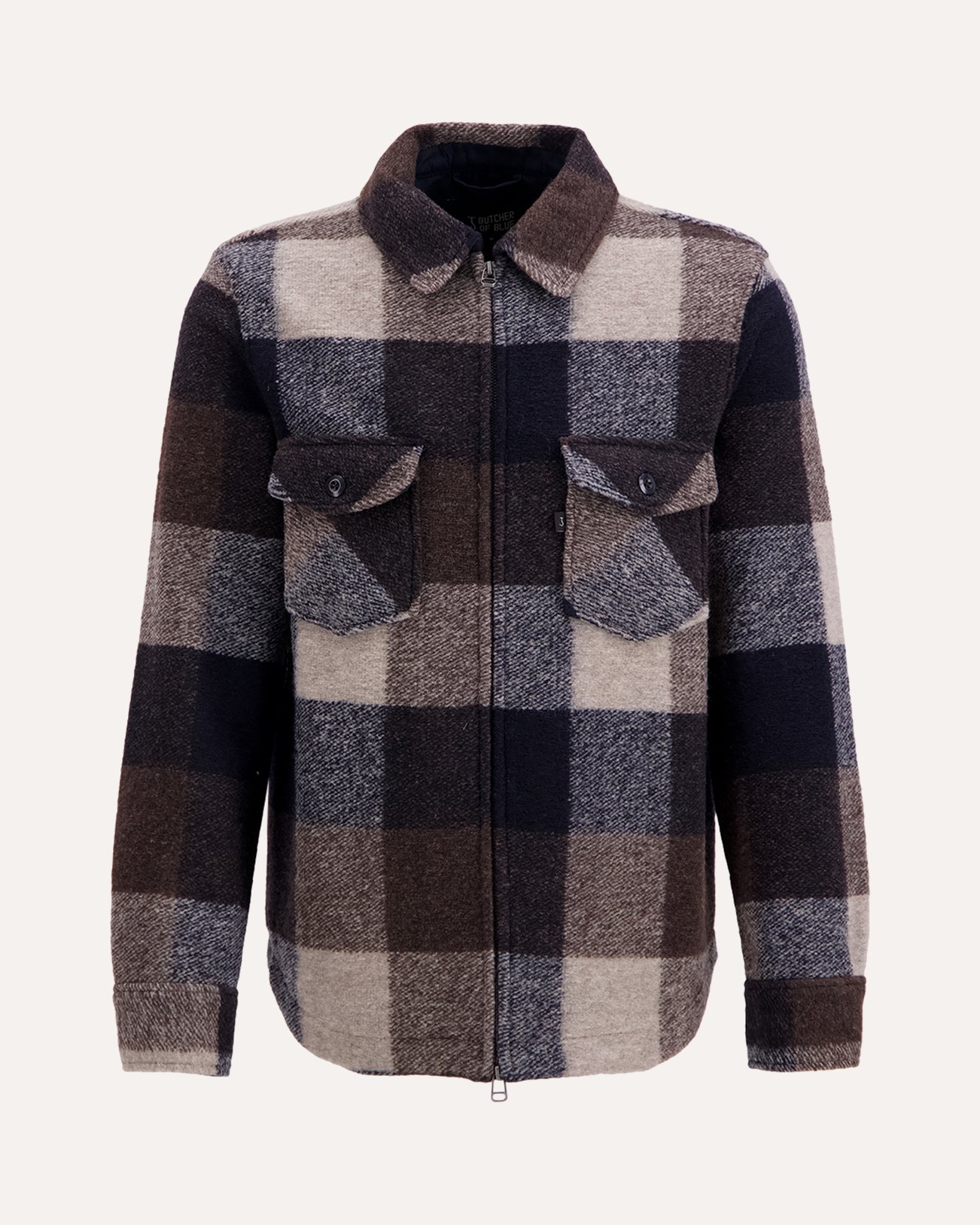 Butcher of Blue Vance Wool Check Overshirt BRUIN 1