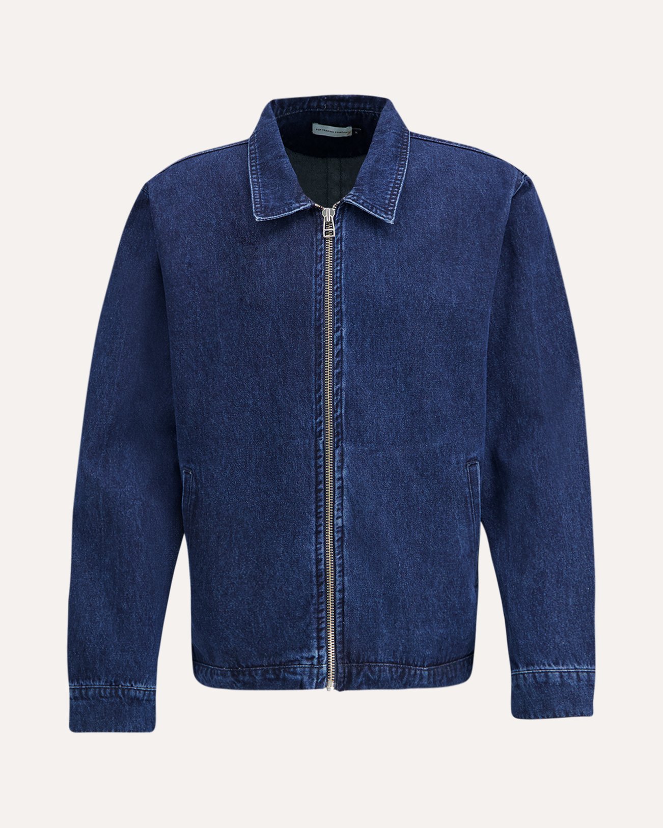 POP Trading Company Denim Full Zip Jacket BLAUW 1