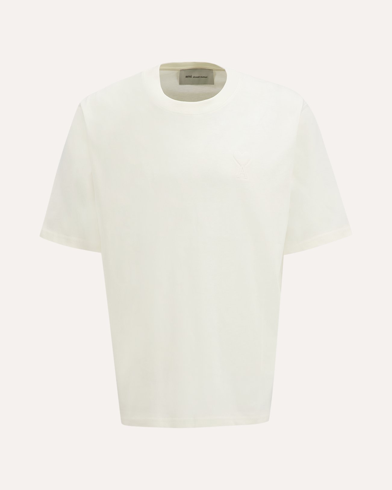 AMI Paris Tshirt Grand Adc Embosse CREME 1