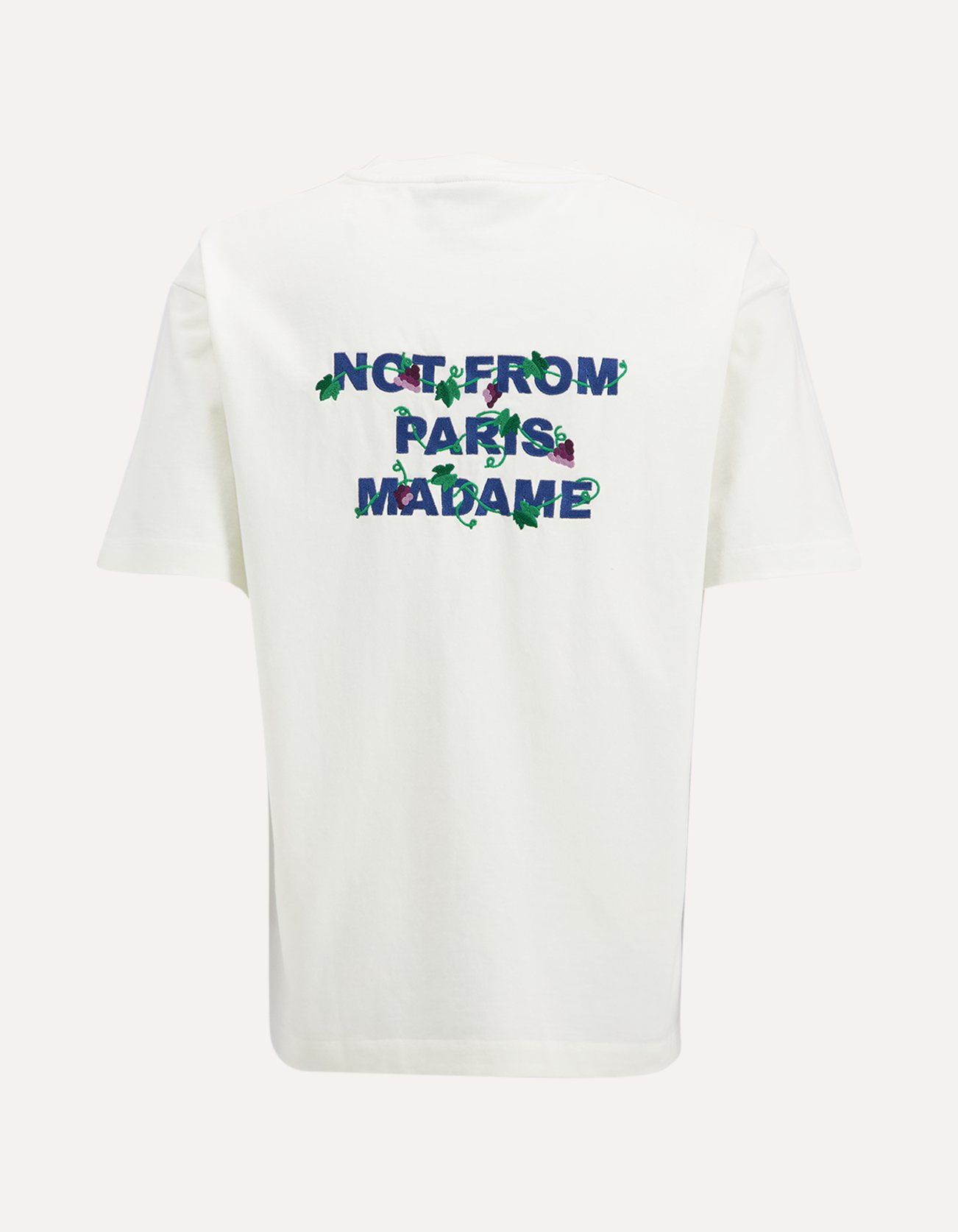 Drole de Monsieur Vine Embroidered Slogan T-shirt WIT 1