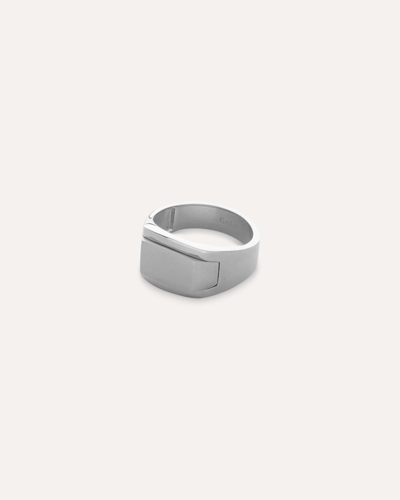 Golia Stick-out Signet Ring Big Silver ZILVER 1