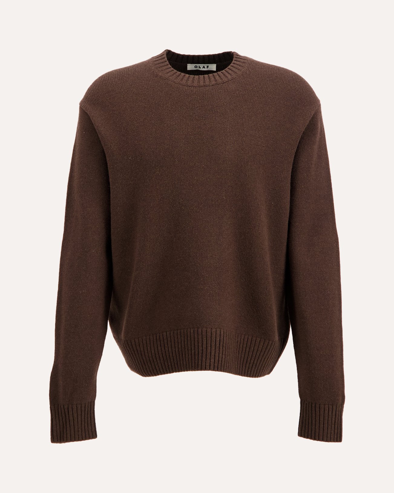 OLAF Essential Knitted Crewneck DONKERBRUIN 1