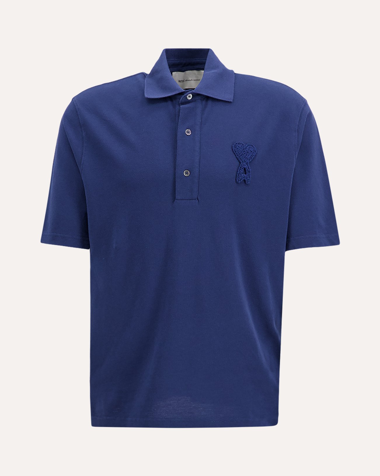 AMI Paris Polo Boxy Fit Avec Patch Crochet Ami De Coeur BLAUW 1