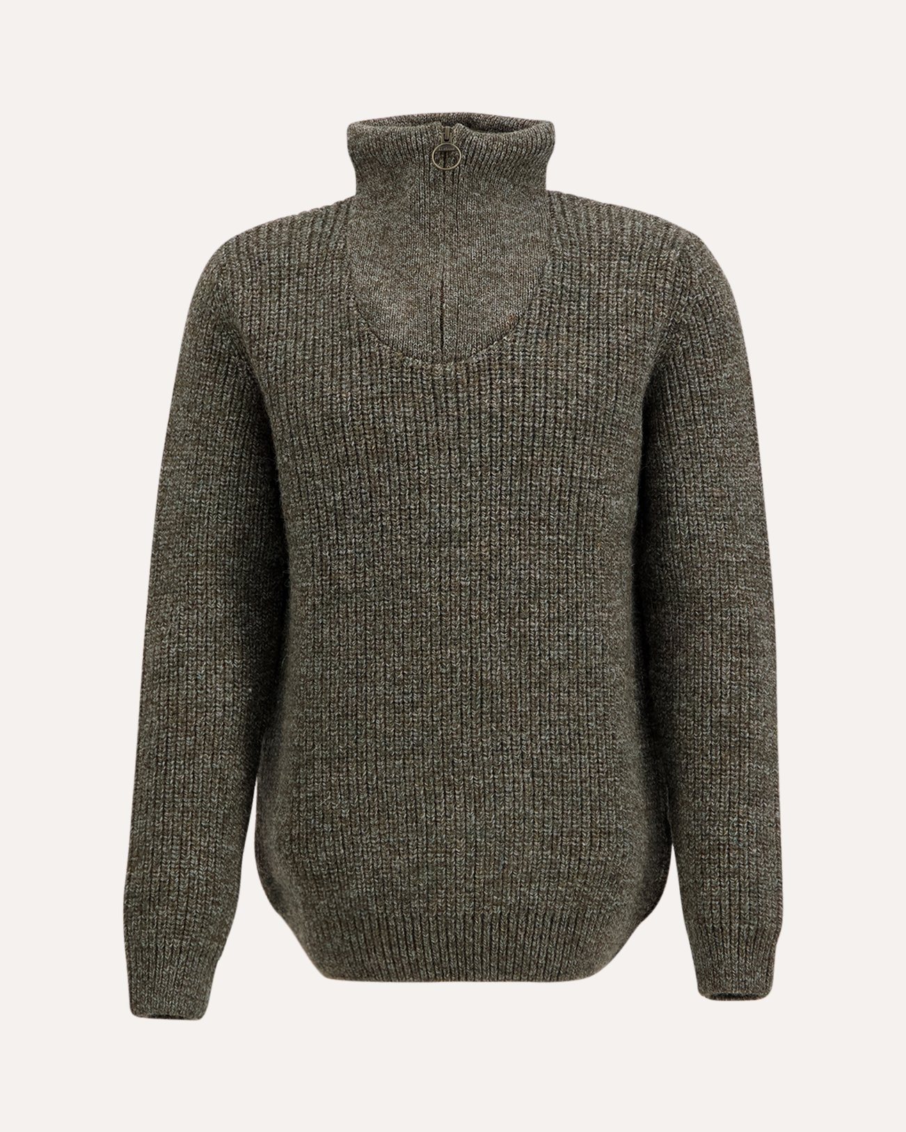 Barbour Barbour New Tyne Half Zip Knitted Jumper GRIJS 1