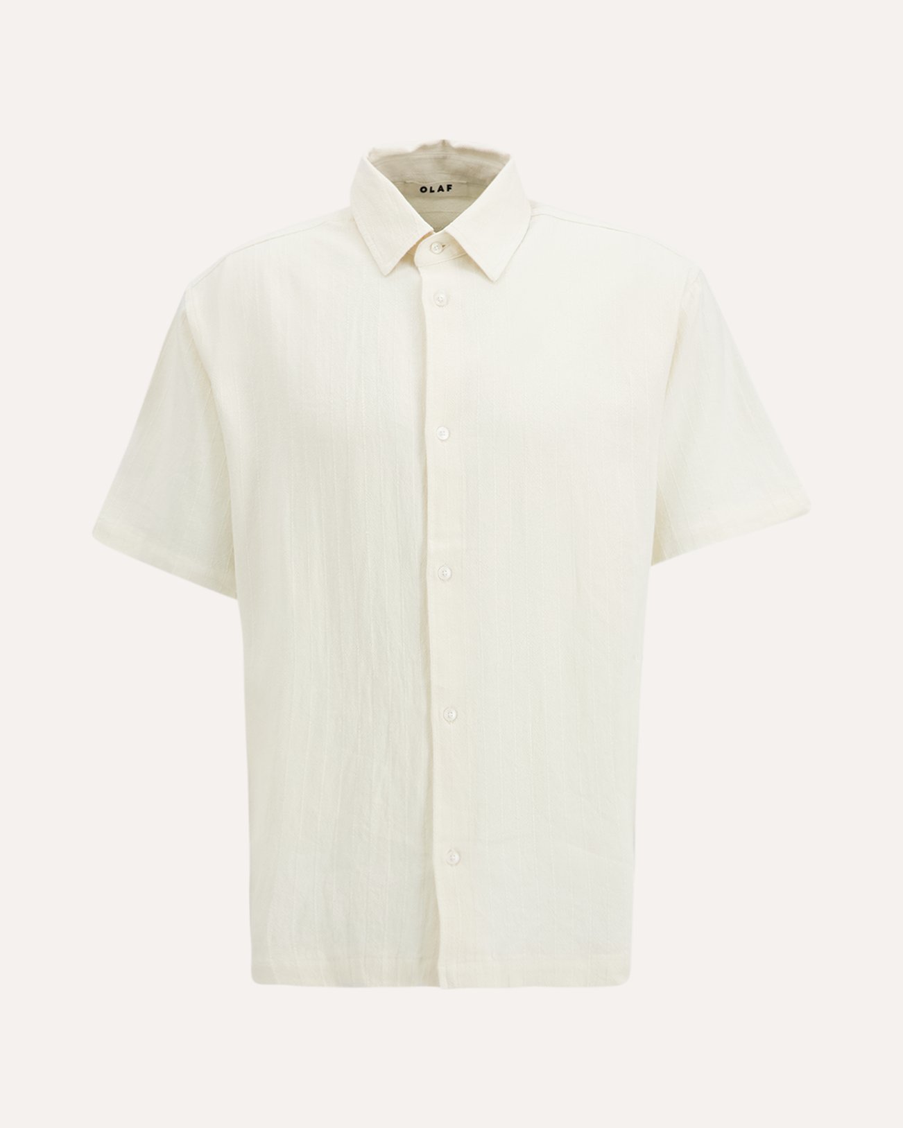 OLAF Textured Stripe Boxy Ss Shirts WIT 1