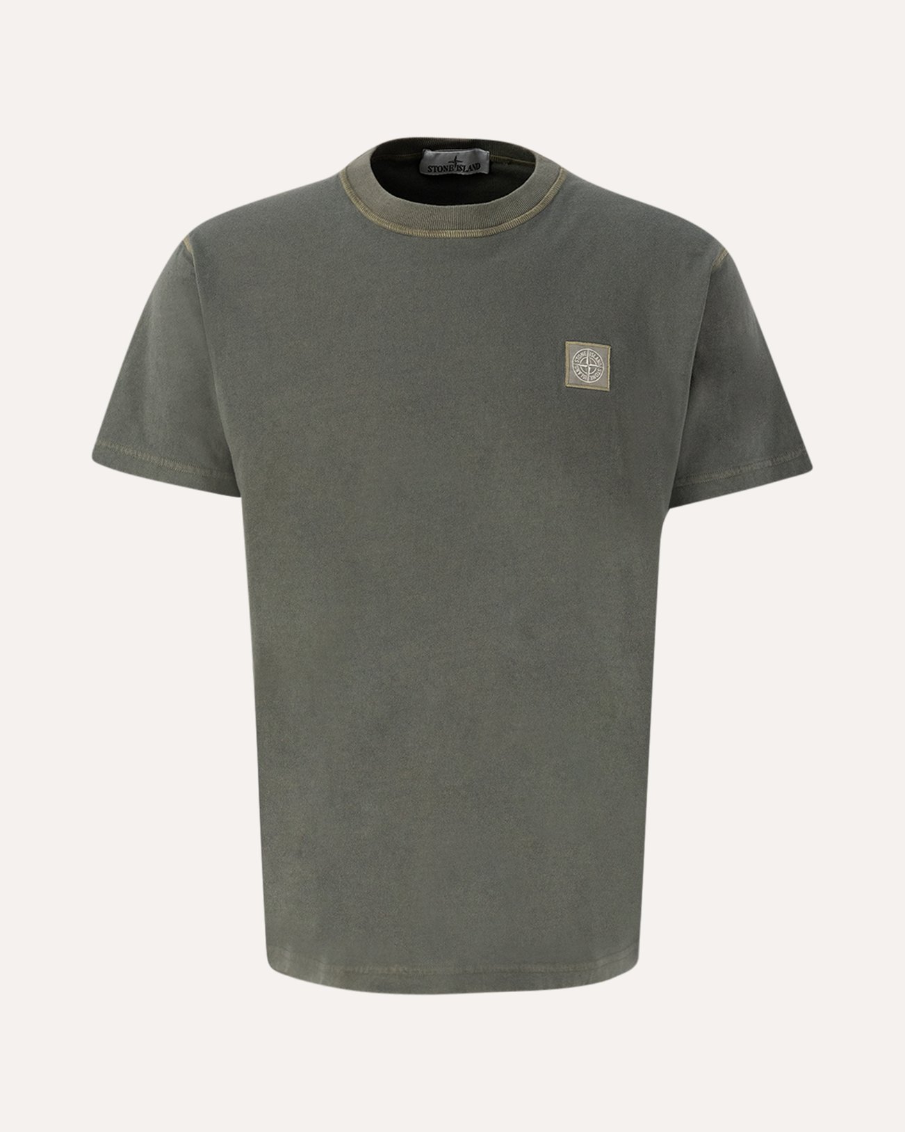 Stone Island 23757 Organic Cotton Jersey Garment Dyed 'Fissato' Effect T-Shirt GROEN 1