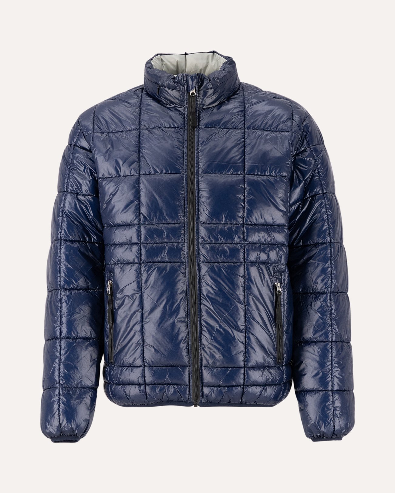 POP Trading Company Quilted Reversible Puffer Jacket NAVY 1
