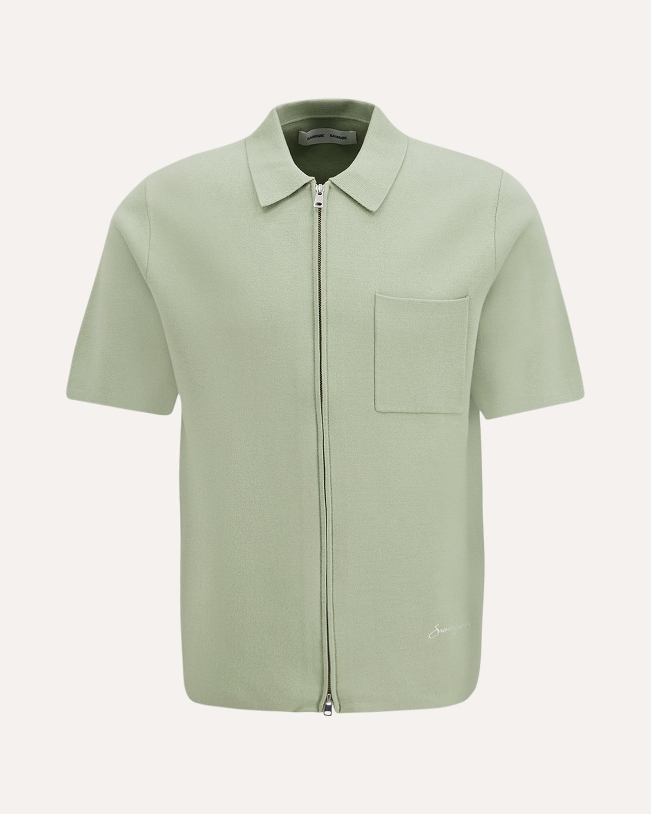 Samsøe Samsøe Sarico Zip Shirt Ss 15825 LICHTGROEN 1