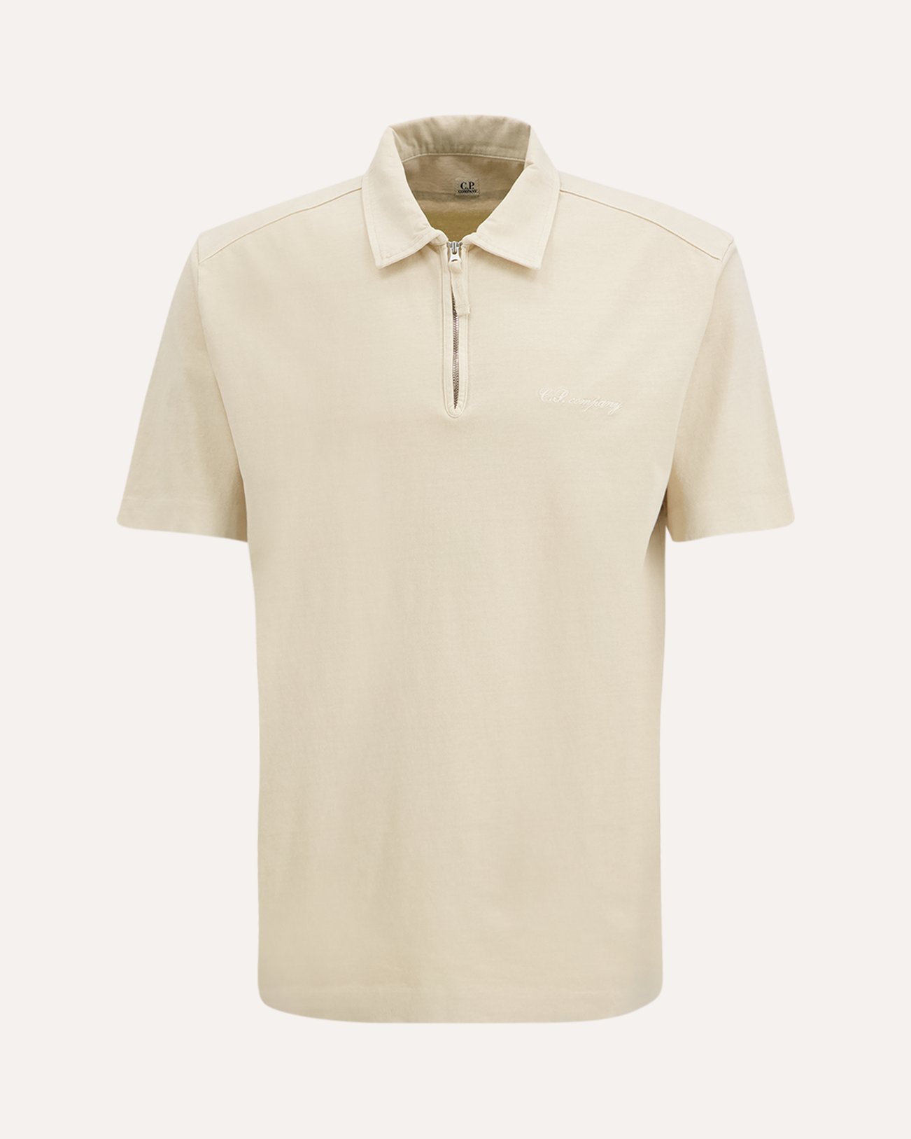 C.P. Company Polo Met Rits BEIGE 1