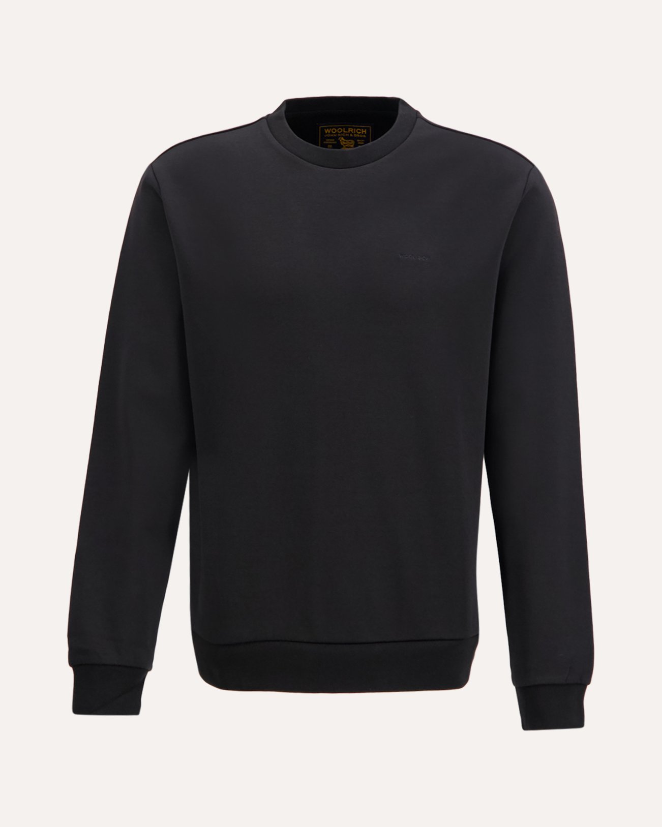 Woolrich Logo Interlock Crewneck ZWART 1