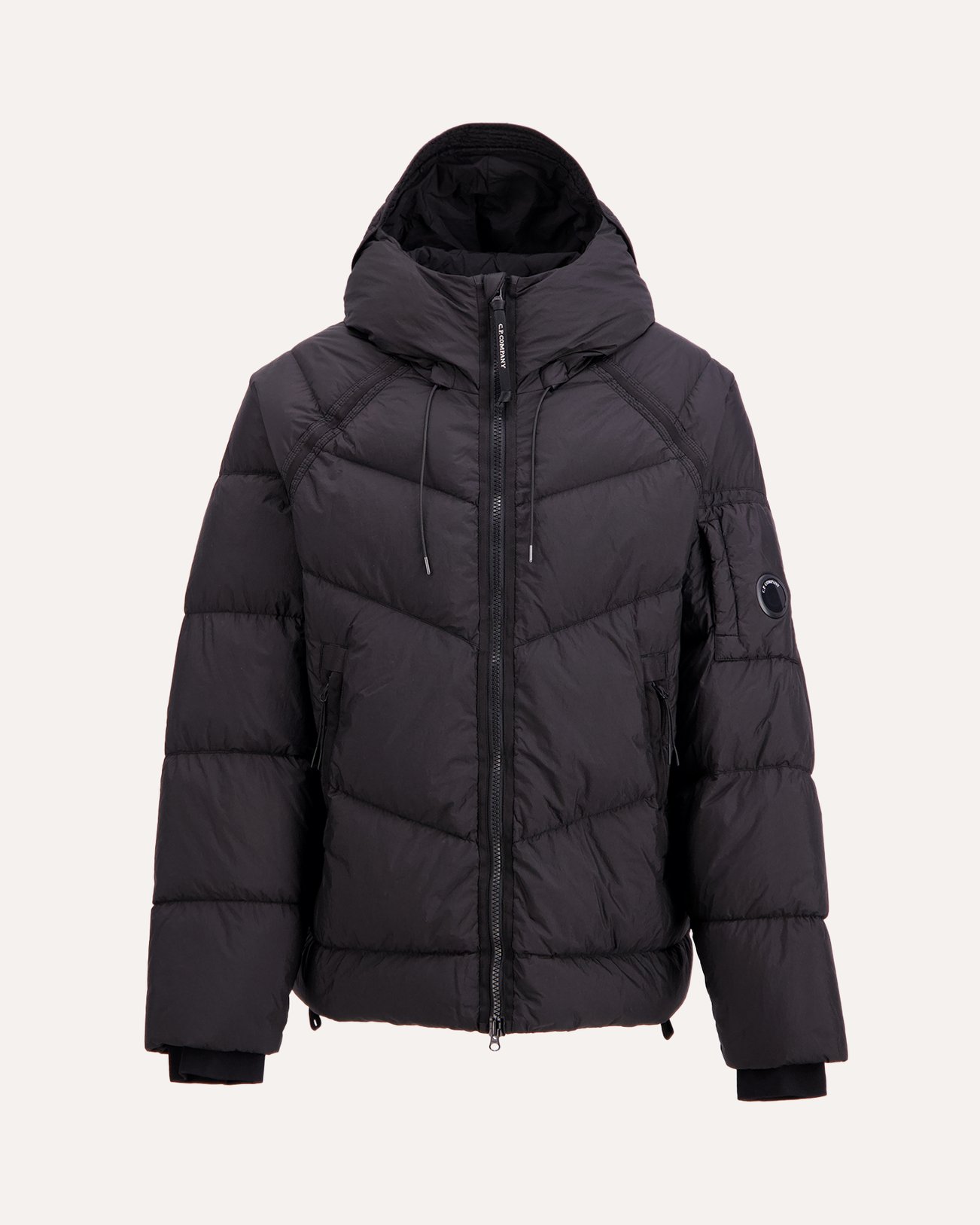C.P. Company Down Shield Lens Hooded Puffer ZWART 1