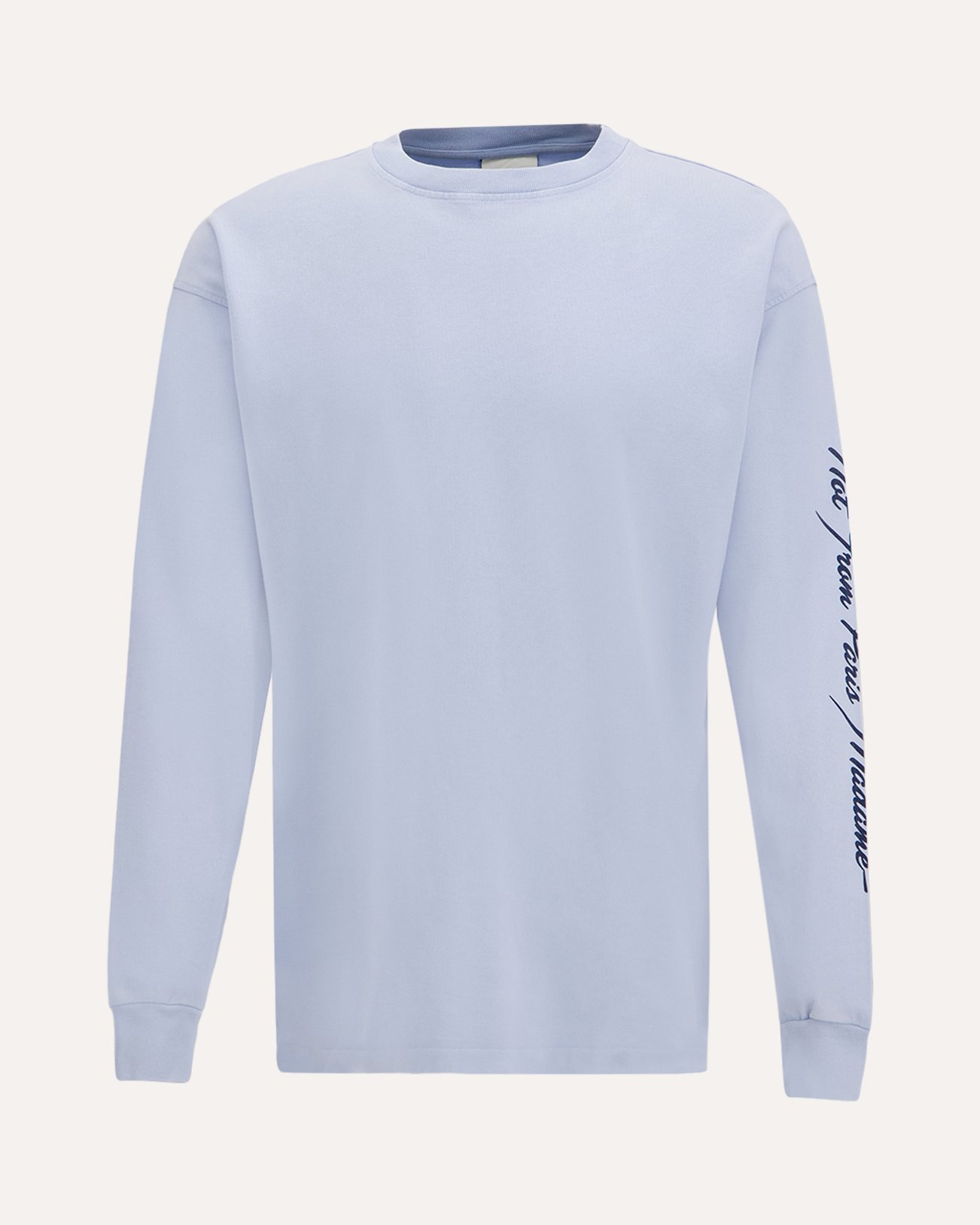 Drole de Monsieur Slogan Longsleeve T-Shirt LICHTBLAUW 1