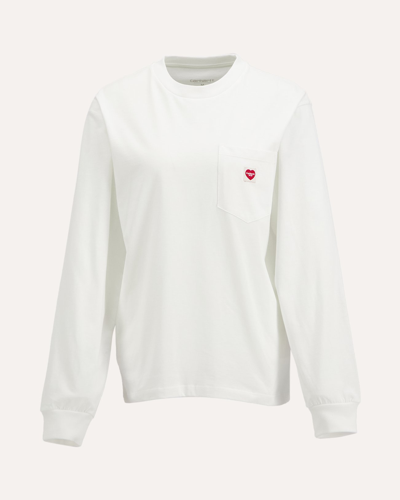 Carhartt W' L/S Pocket Small Heart T Shirt WIT 1