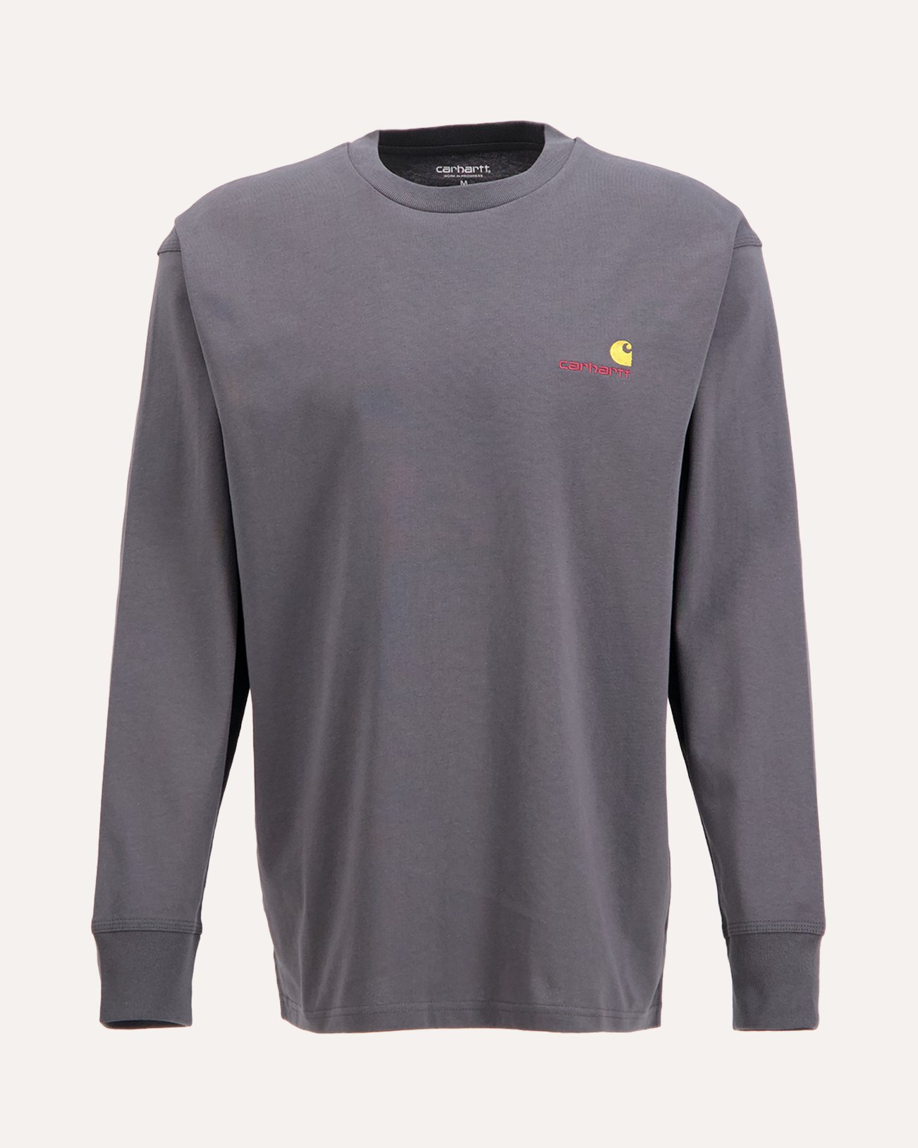 Carhartt L/S American Script T Shirt ANTHRACIET 1