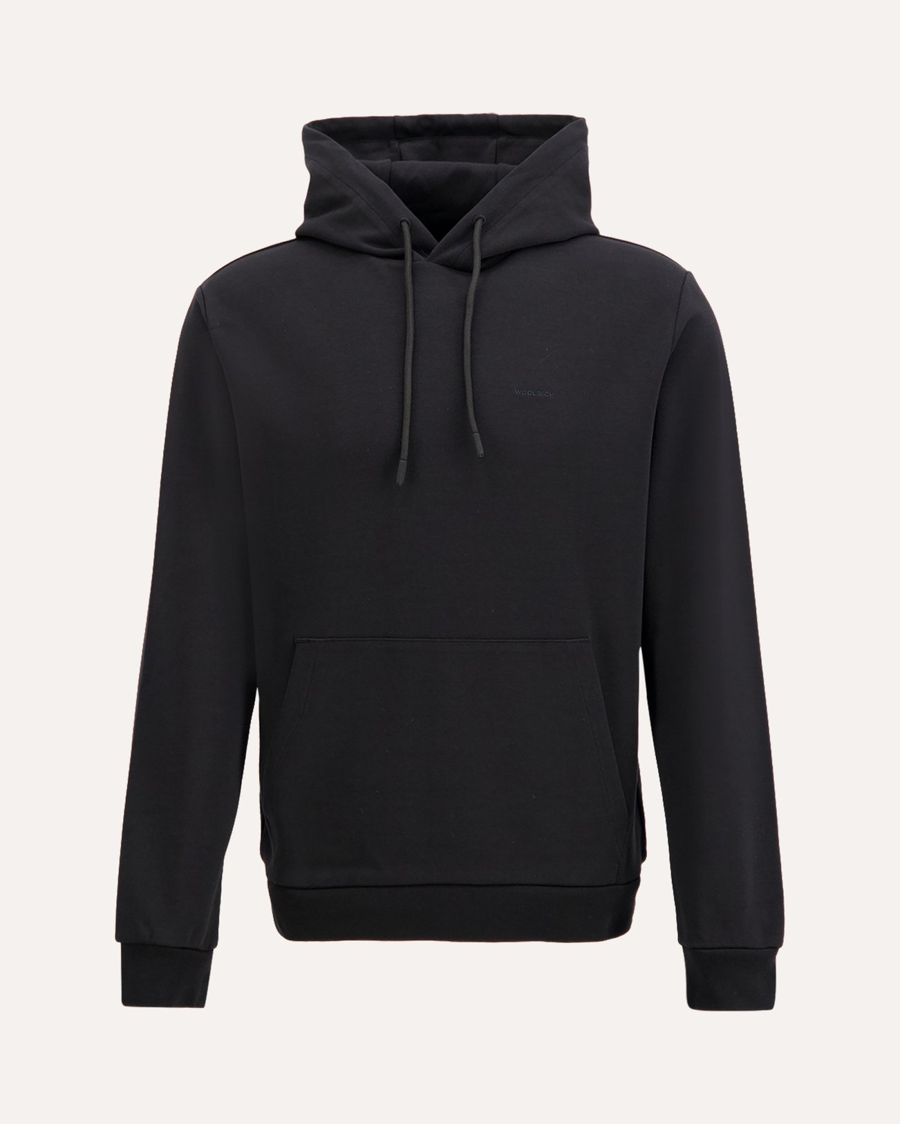 Woolrich Logo Interlock Hoodie ZWART 1