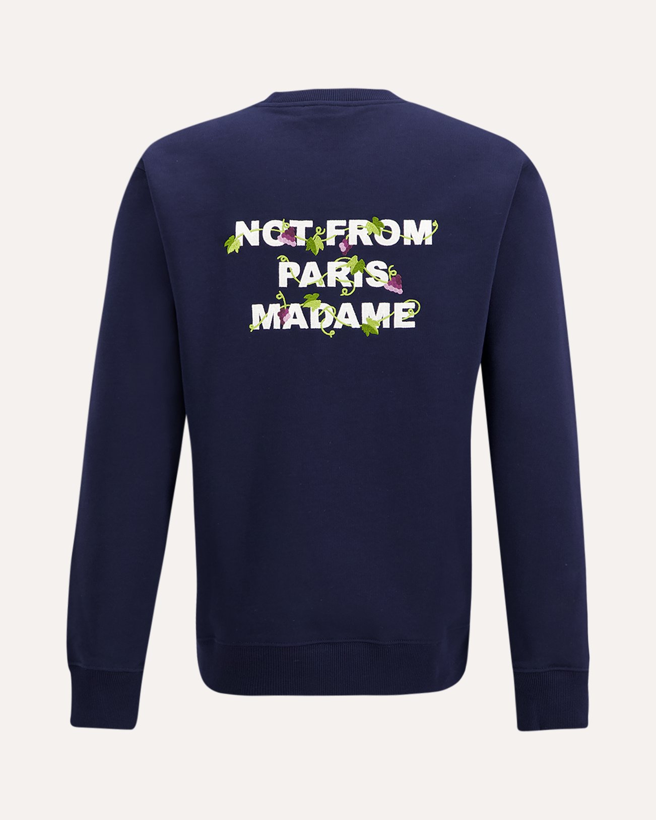 Drole de Monsieur Vine Embroidered Slogan Sweatshirt DONKERBLAUW 1