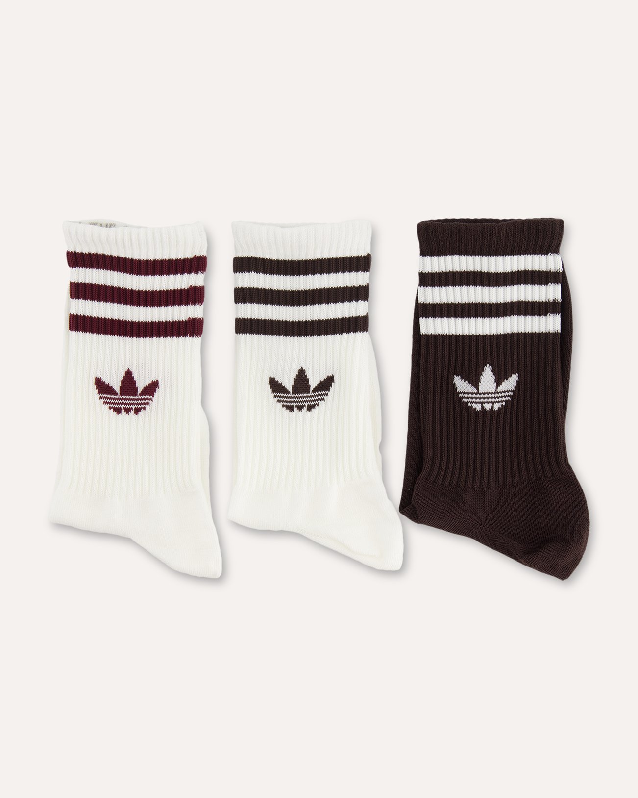 adidas 3 Stripes Crew Socks 3 Pair CREME 1