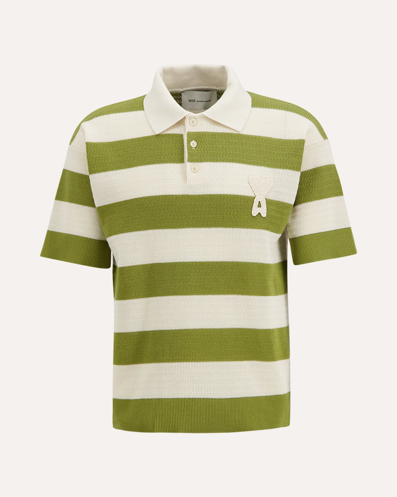 AMI Paris Polo Manches Courtes Avec Patch Ami De Coeur GROEN 1