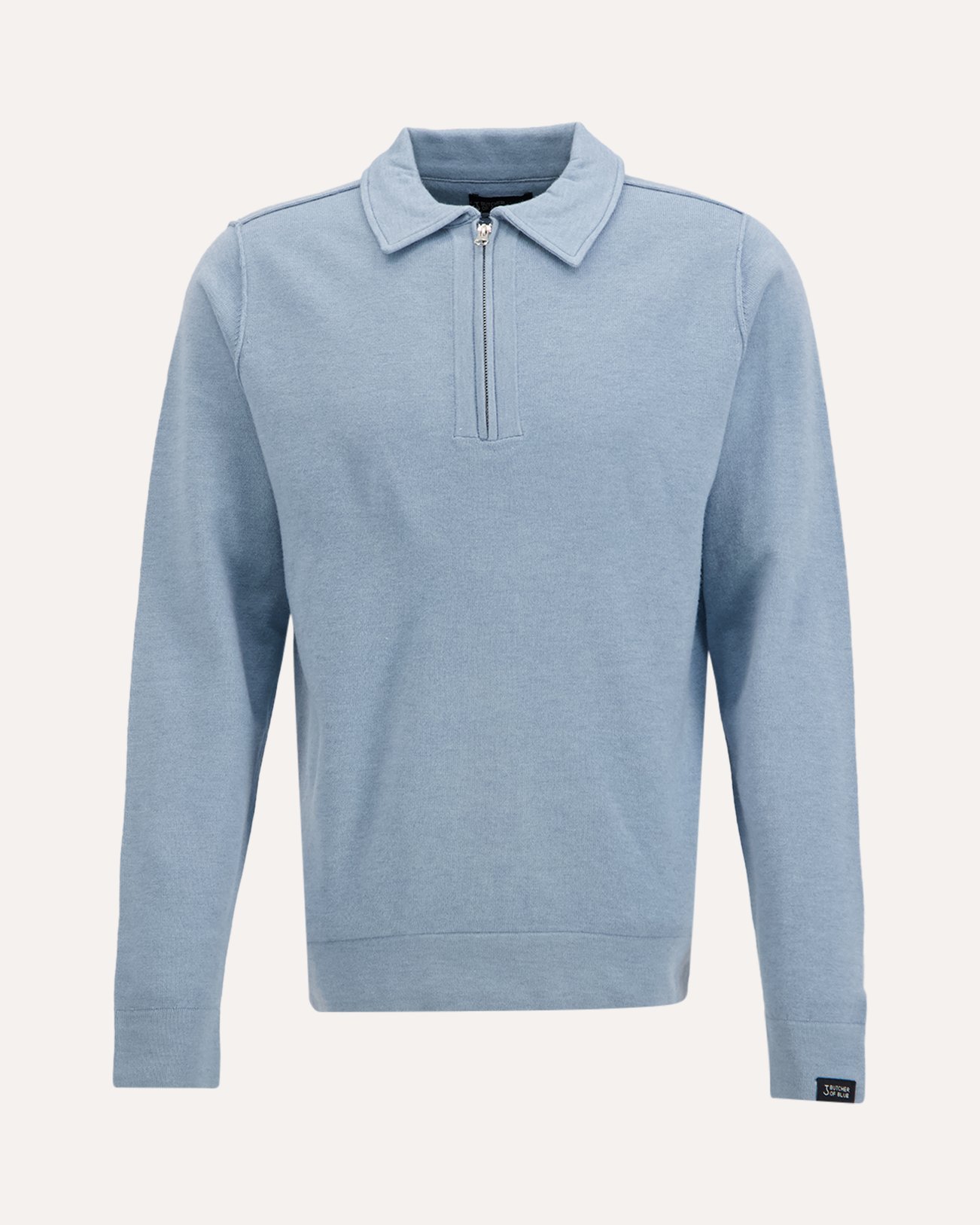Butcher of Blue Clifden Zip Polo BLAUW 1