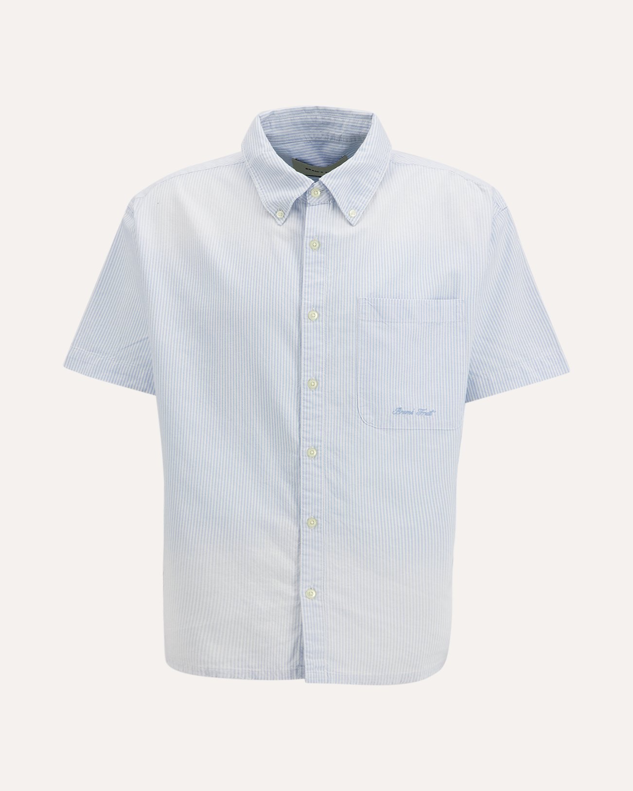 Brams Fruit Distressed Oxford Shirt Shortsleeve LICHTBLAUW 1