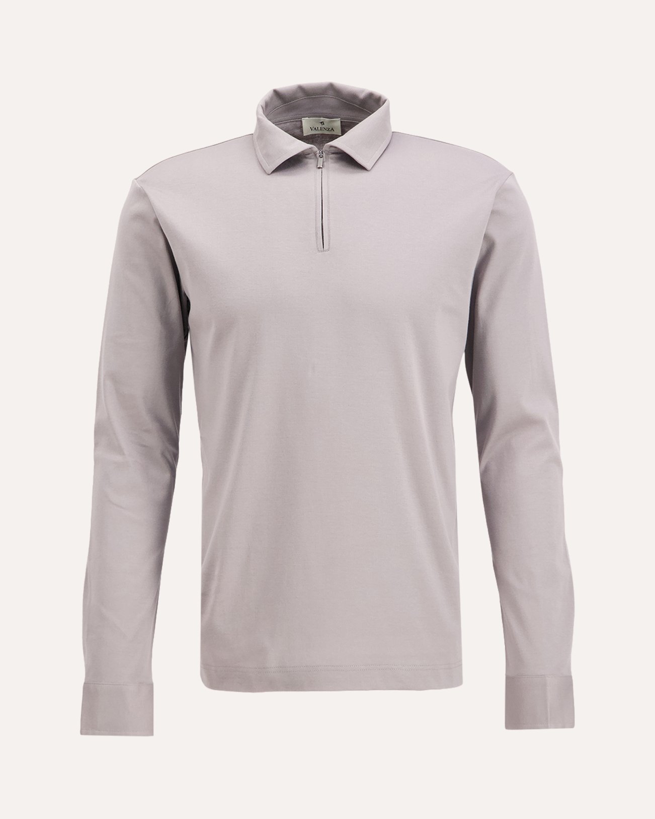 Valenza Supima Polo Zip Collar L/S GRIJS 1