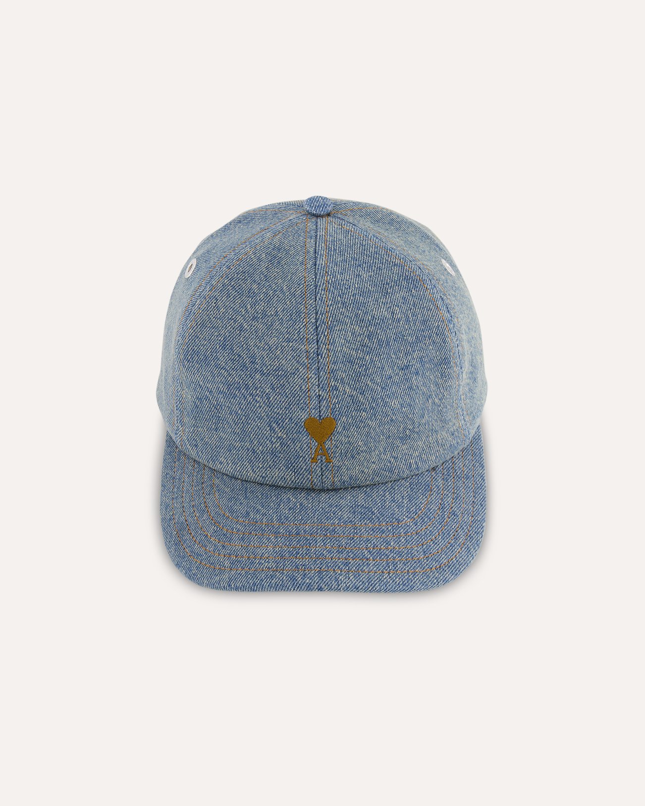 AMI Paris Casquette Broderie Ami De Coeur Tabac DENIM 1