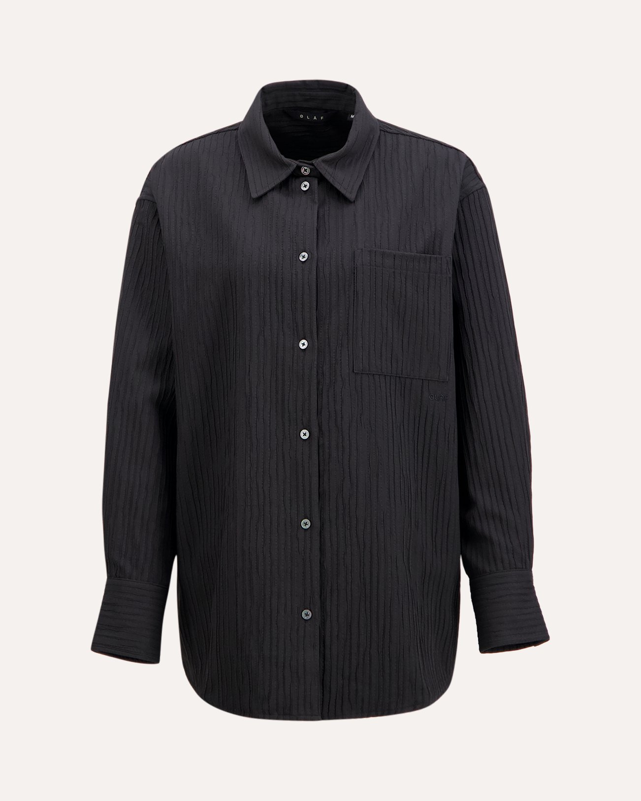 OLAF Textured Drapey Shirt ZWART 1