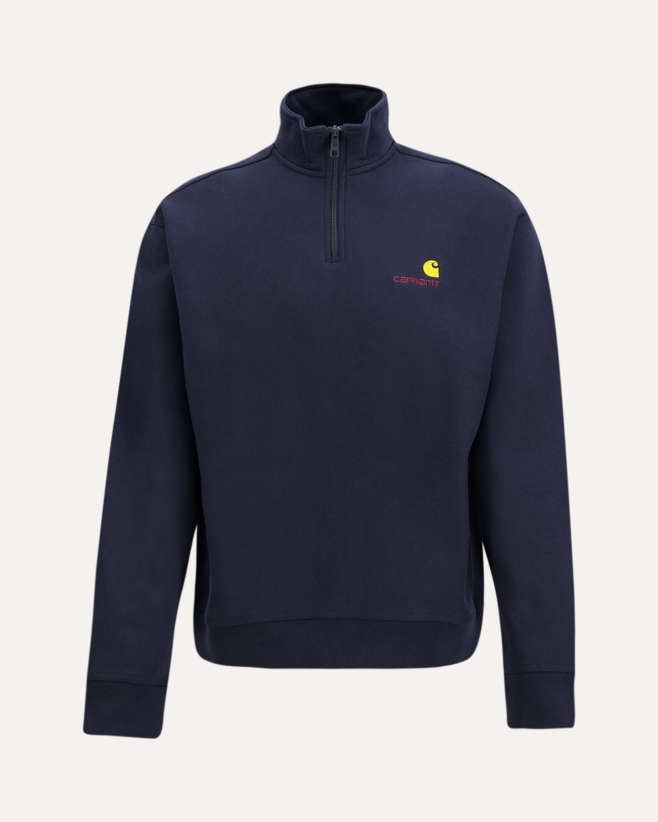 Carhartt Half Zip American Script Sweat DONKERBLAUW 1