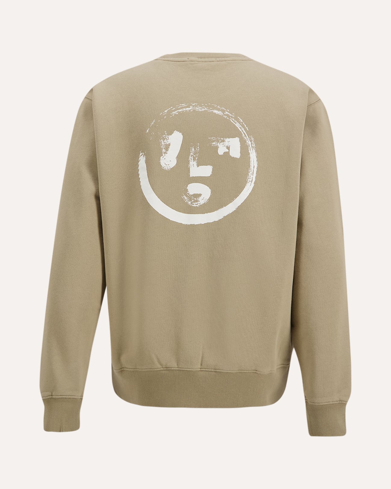 OLAF Brushstroke Face Crewneck LICHTBRUIN 1