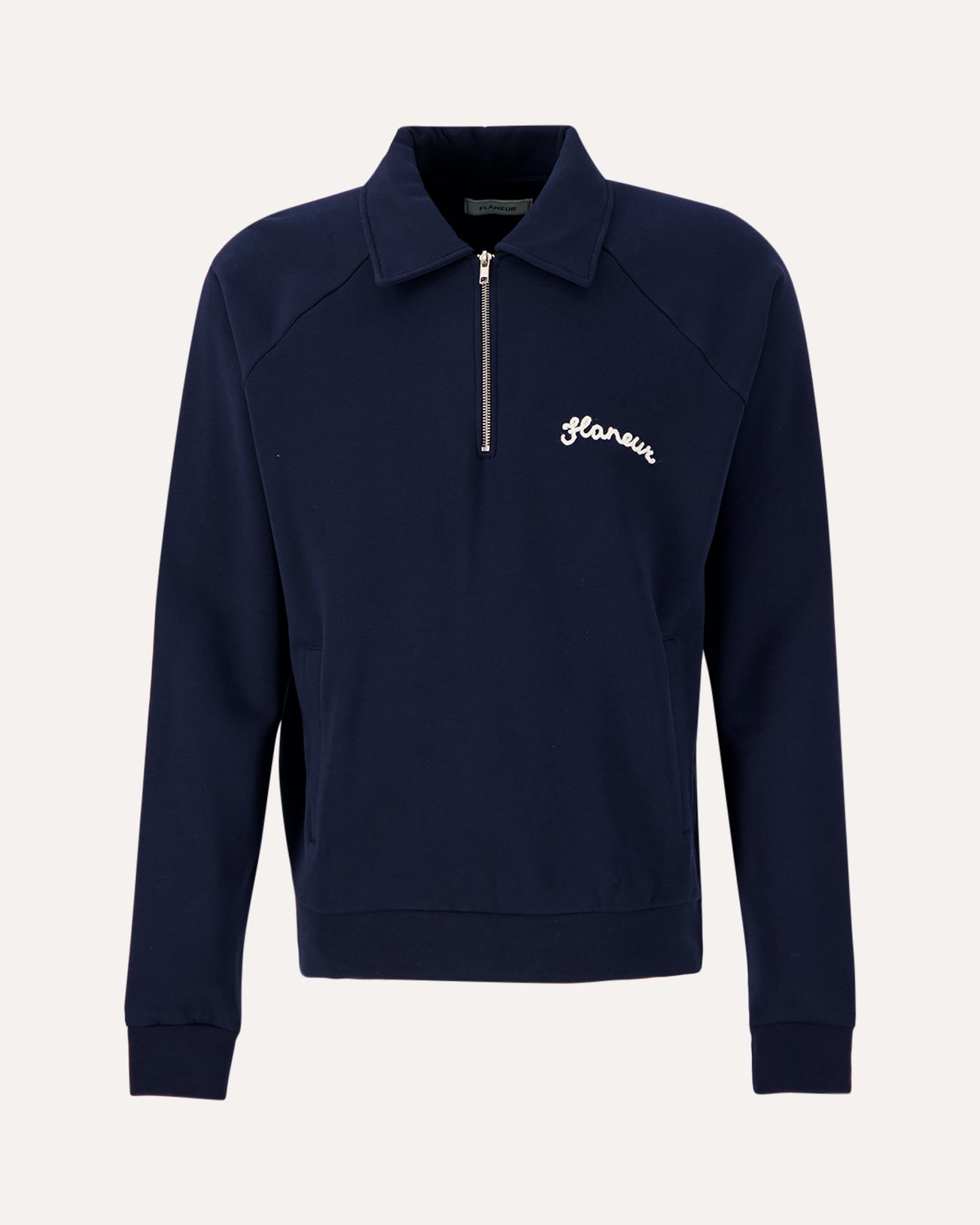 Flaneur Signature Raglan Half Zip DONKERBLAUW 1