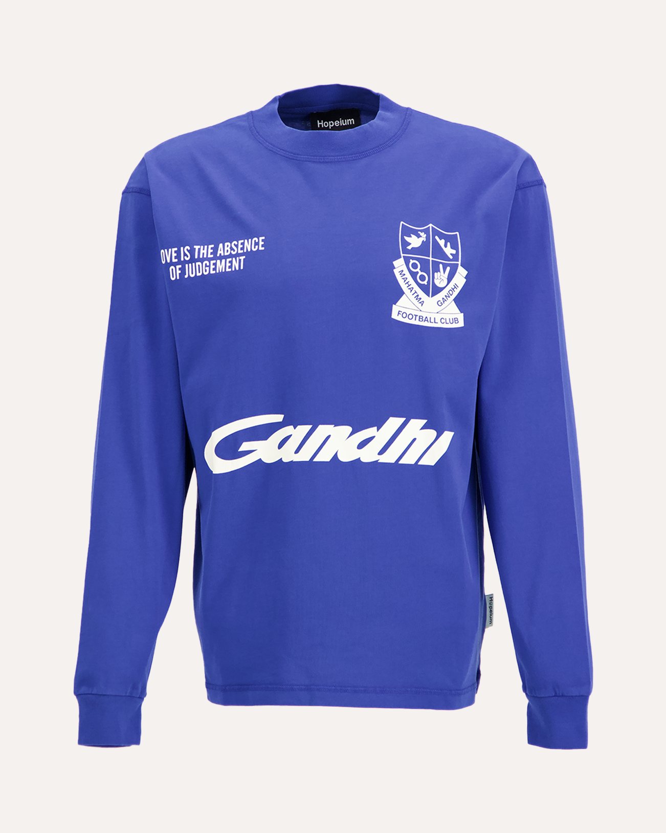 Hopeium Gandhi Tee L/S BLAUW 1