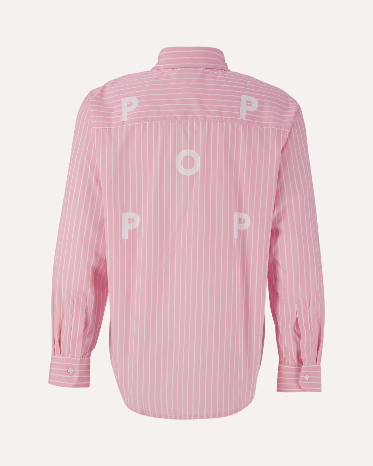 POP Trading Company Logo Striped Shirt ROSE 1