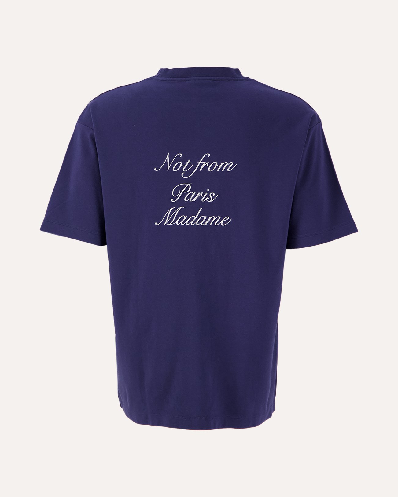 Drole de Monsieur Le T-Shirt Slogan Calligraphy BLAUW 1