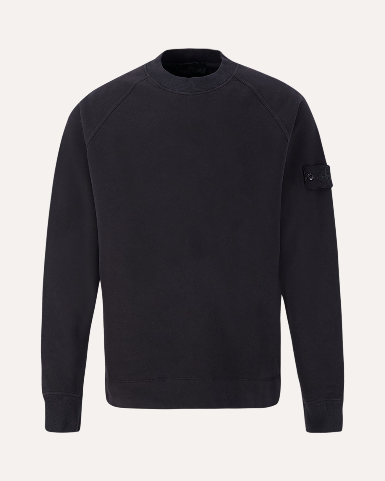 Stone Island 628F7 Cotton Garment Dyed Ghost Piece Crewneck Sweatshirt ZWART 1