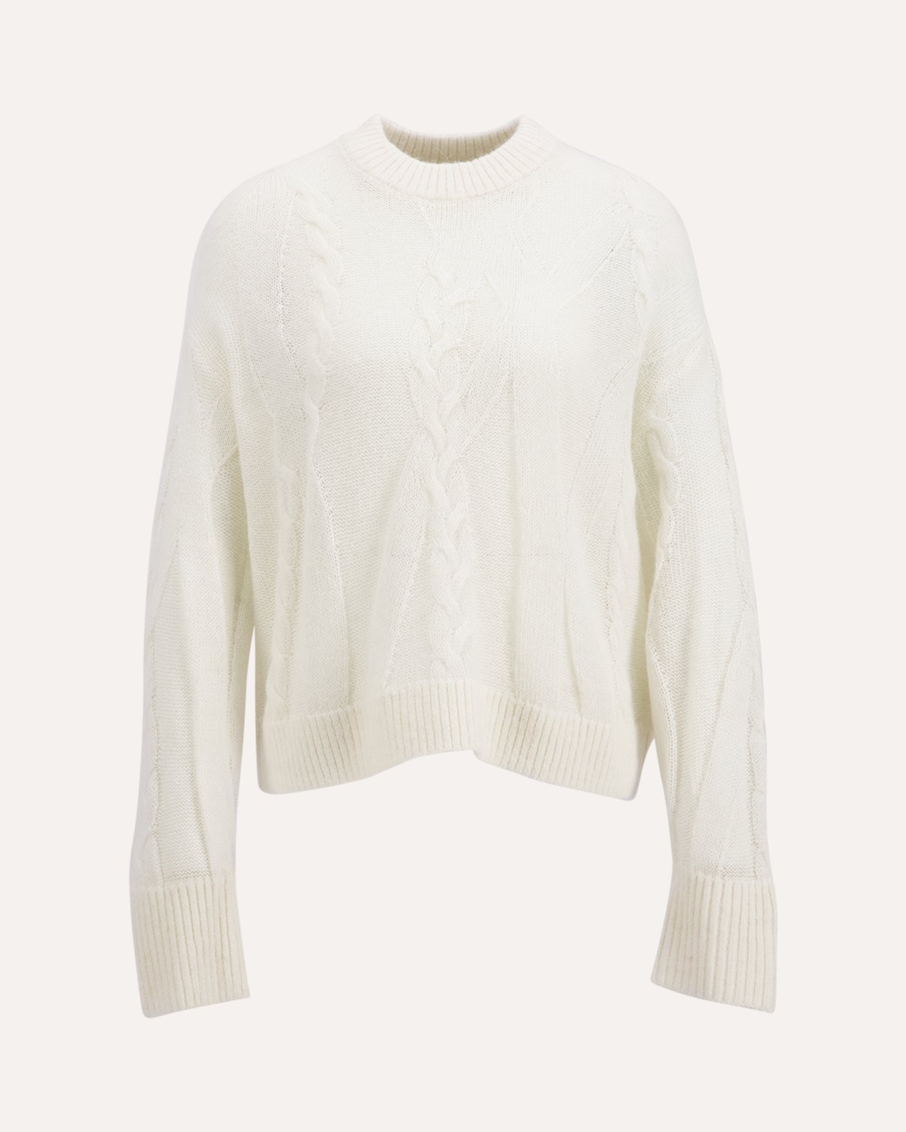 OLAF Cable Knitted Crewneck WIT 1