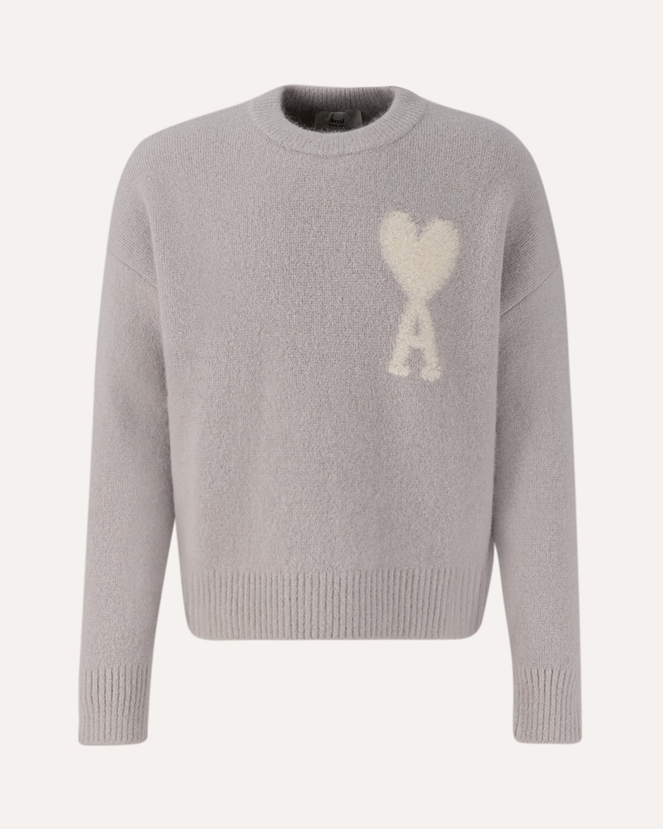 AMI Paris Adc Crewneck Sweater LICHTGRIJS 1