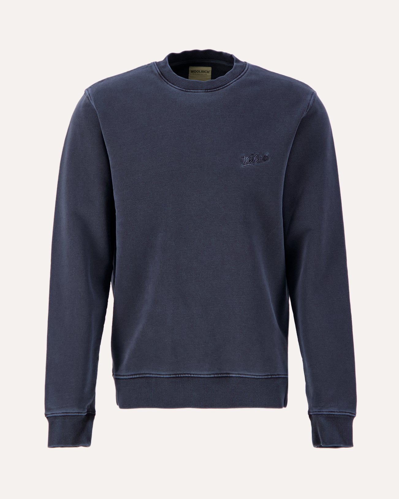 Woolrich Garment Dyed Crewneck DONKERBLAUW 1