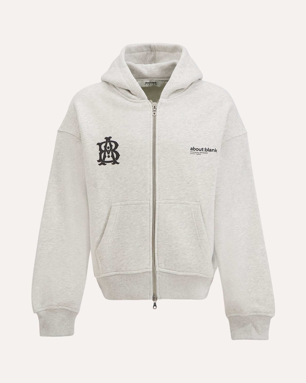 about:blank Dual Logo Zip Hoodie GRIJS 1