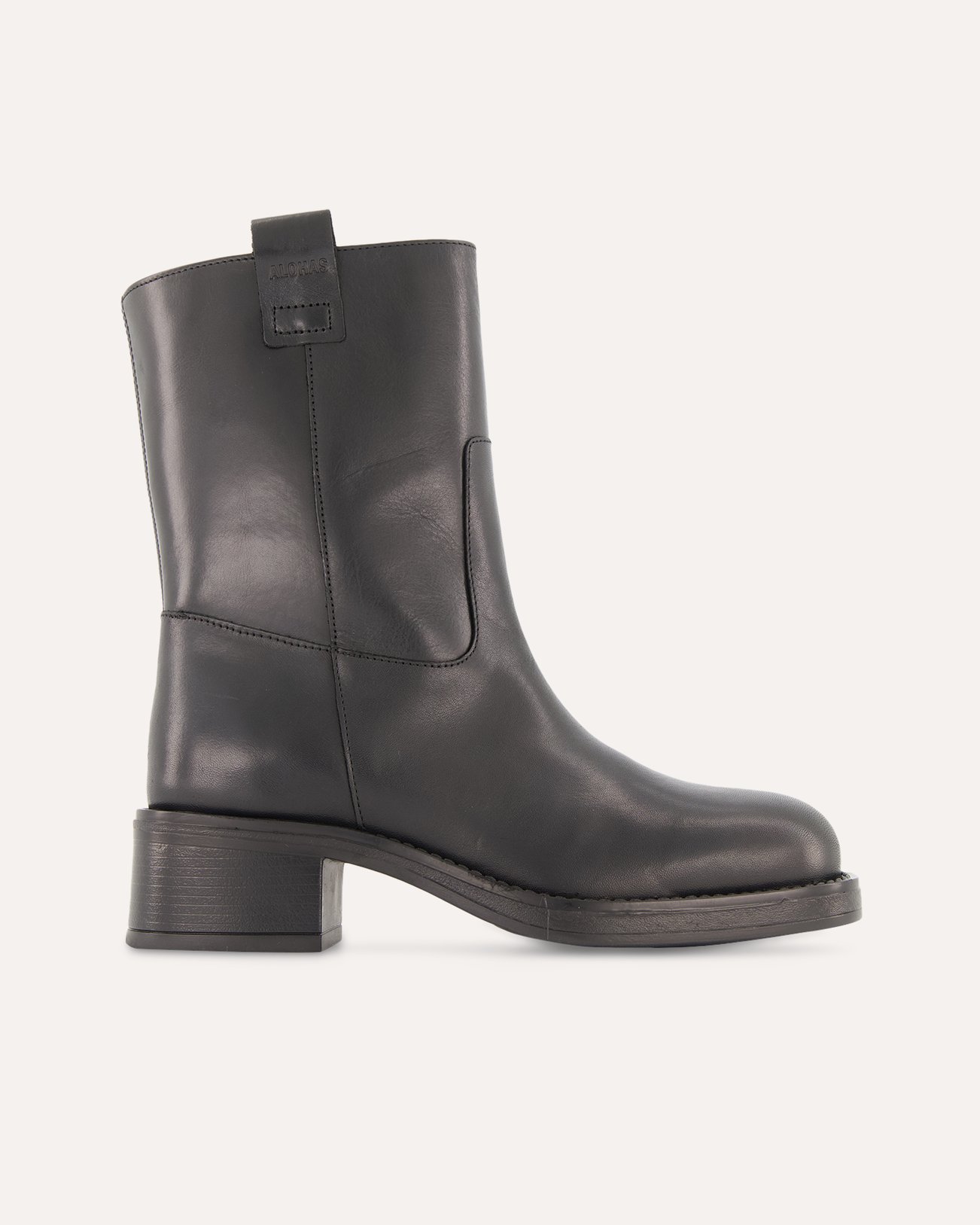 Alohas Rajan Black Leather Boots ZWART 1
