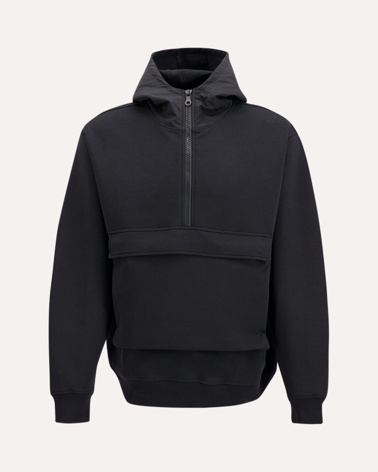 Cesar Equipment Ferryside Half Zip Scuba Hoodie ZWART 1