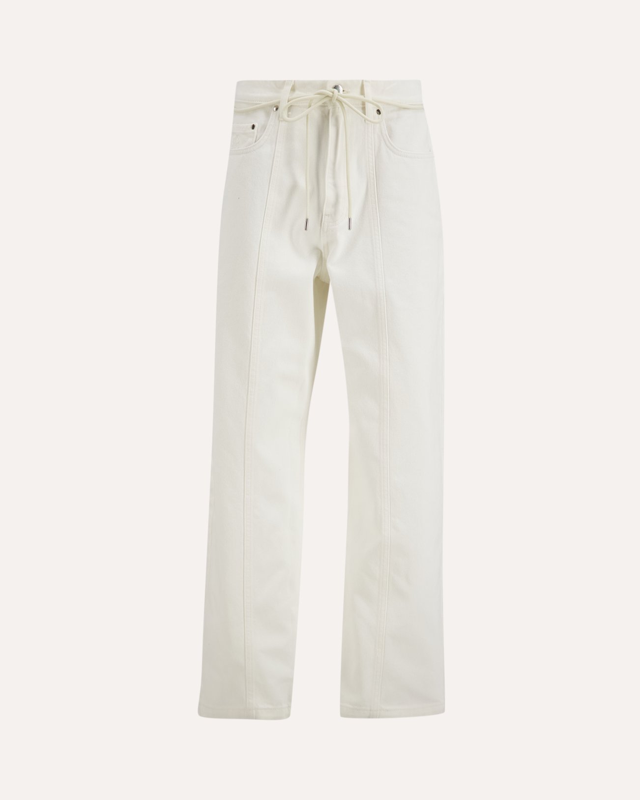 about:blank Wide Leg Felled Denim BEIGE 1