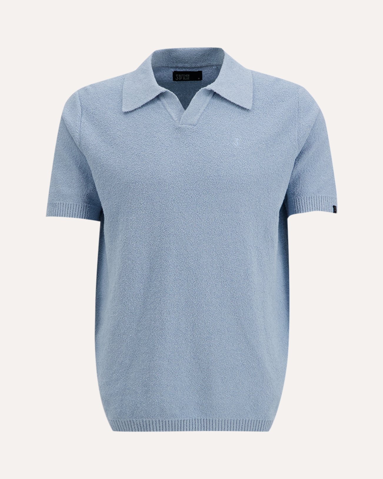 Butcher of Blue Boucle Knit Polo LICHTBLAUW 1