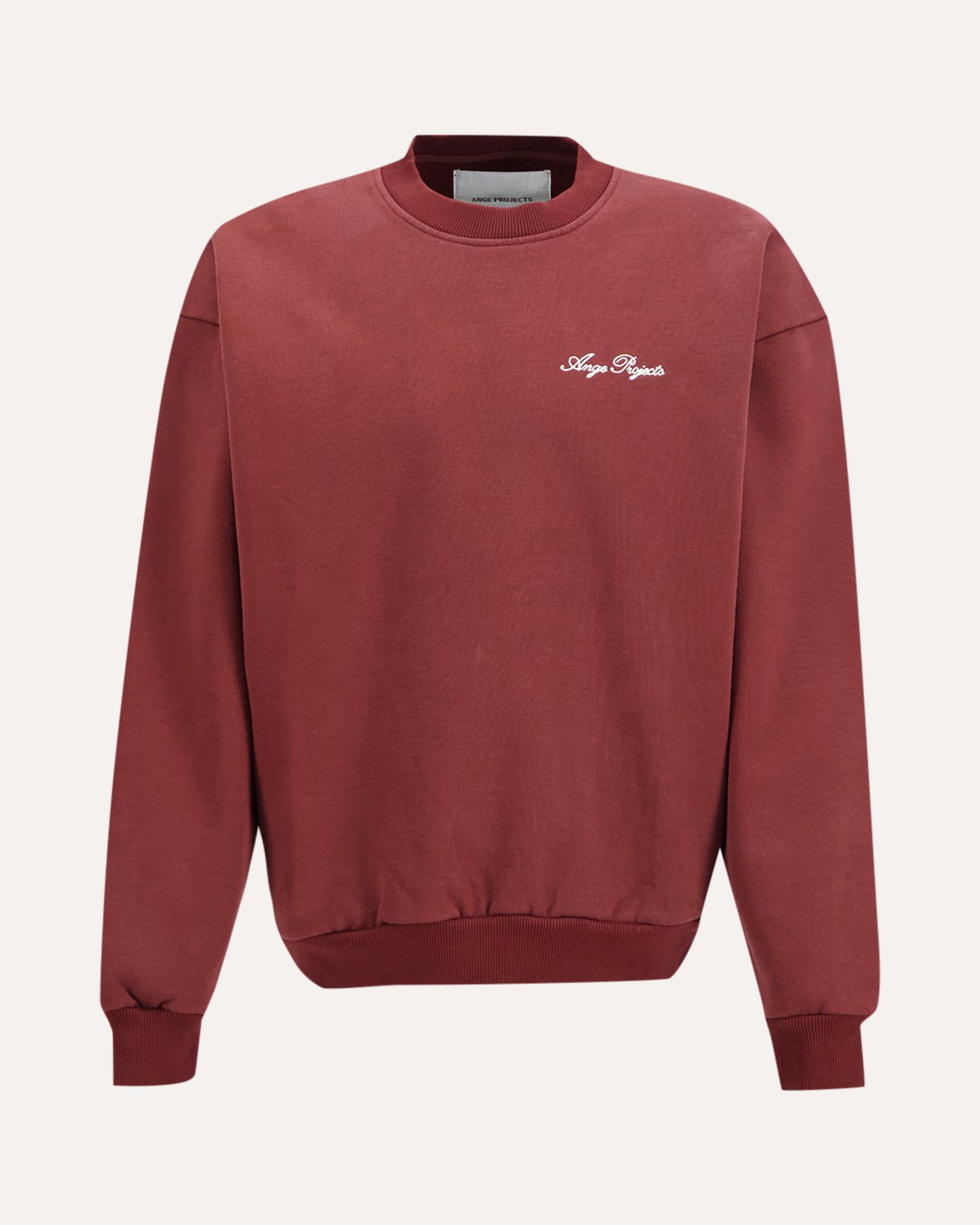Ange Projects Script Logo Crewneck ROOD 1