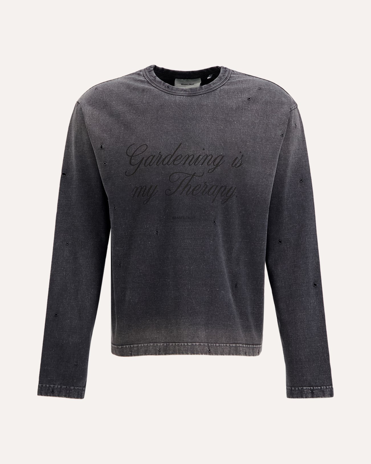 Brams Fruit Distresssed Quote Longsleeve ZWART 1