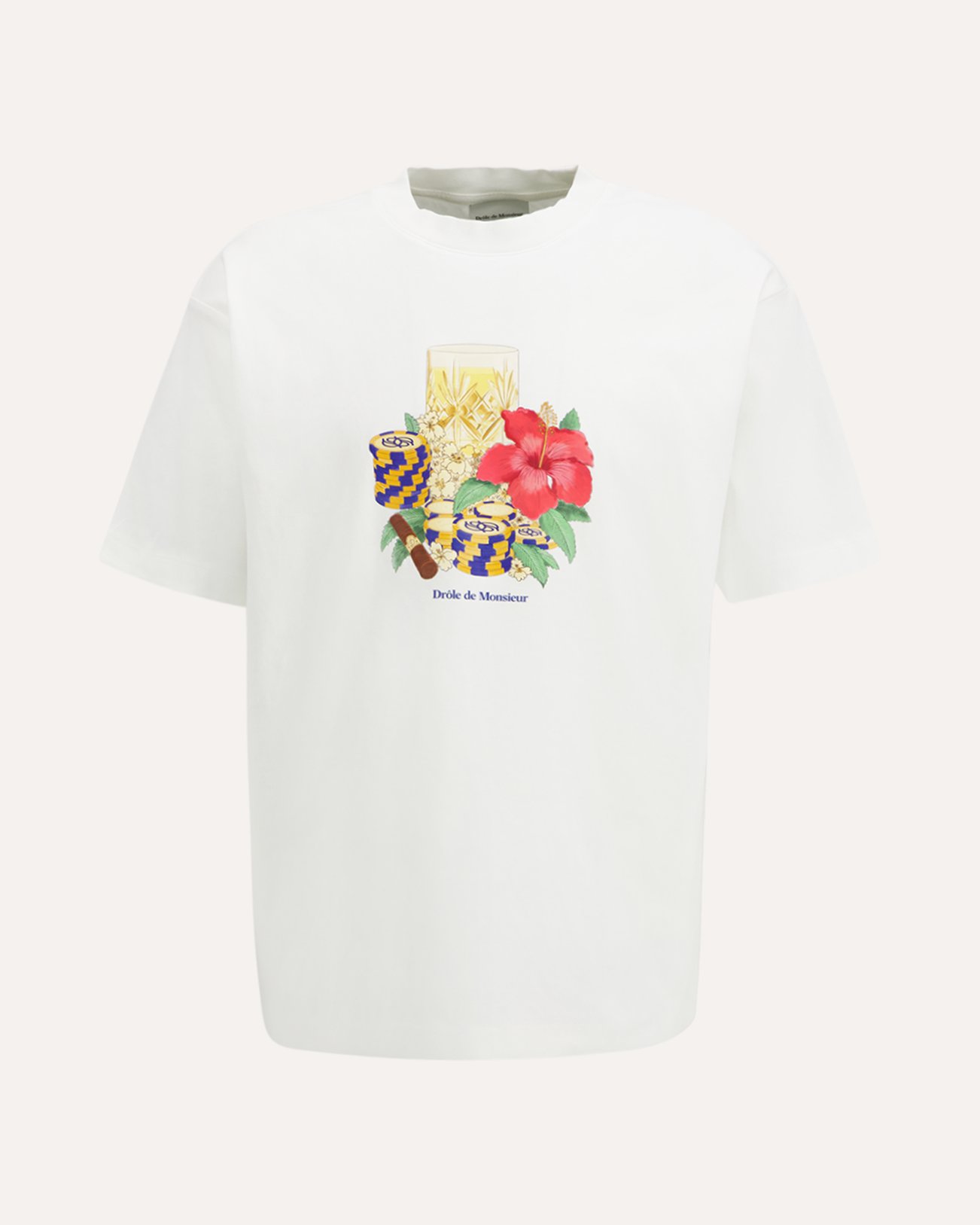 Drole de Monsieur T-Shirt Hibiscus Club CREME 1