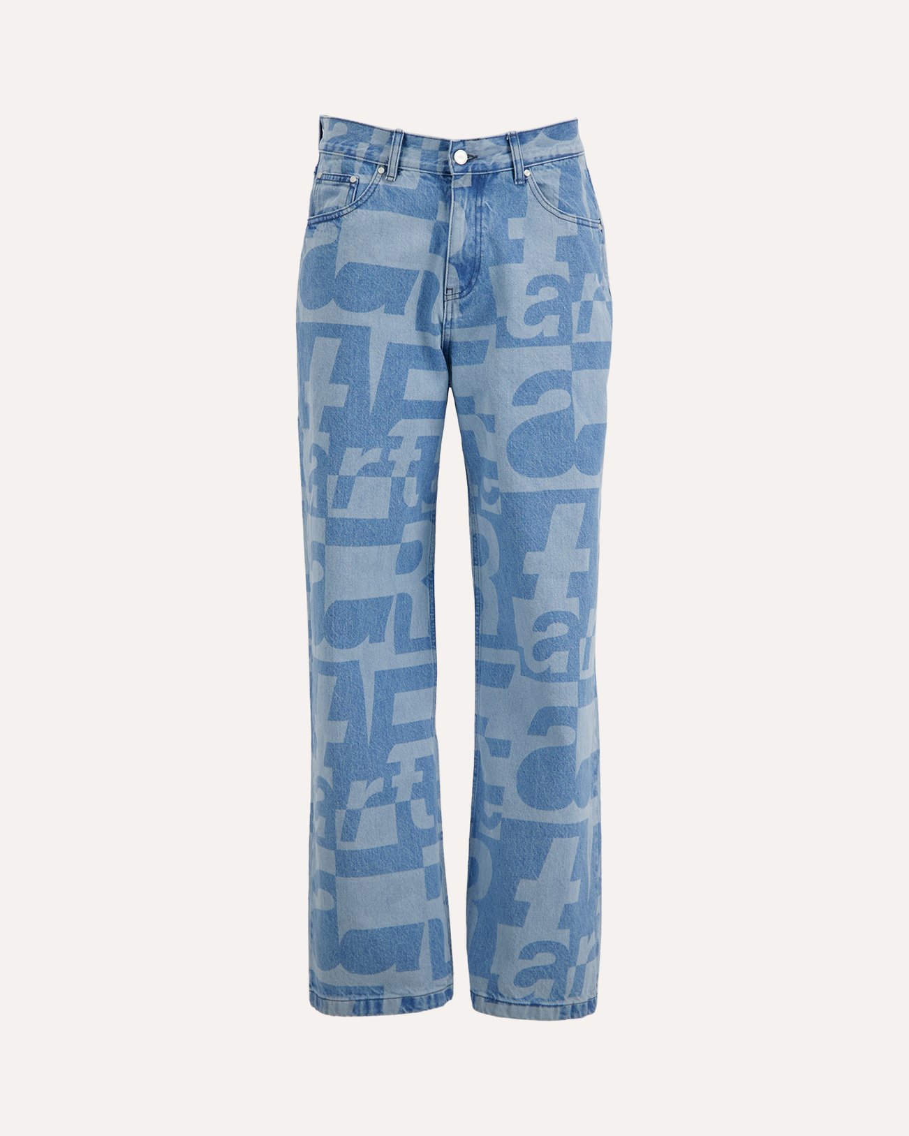 Arte Antwerp Denim Allover Pants BLAUW 1